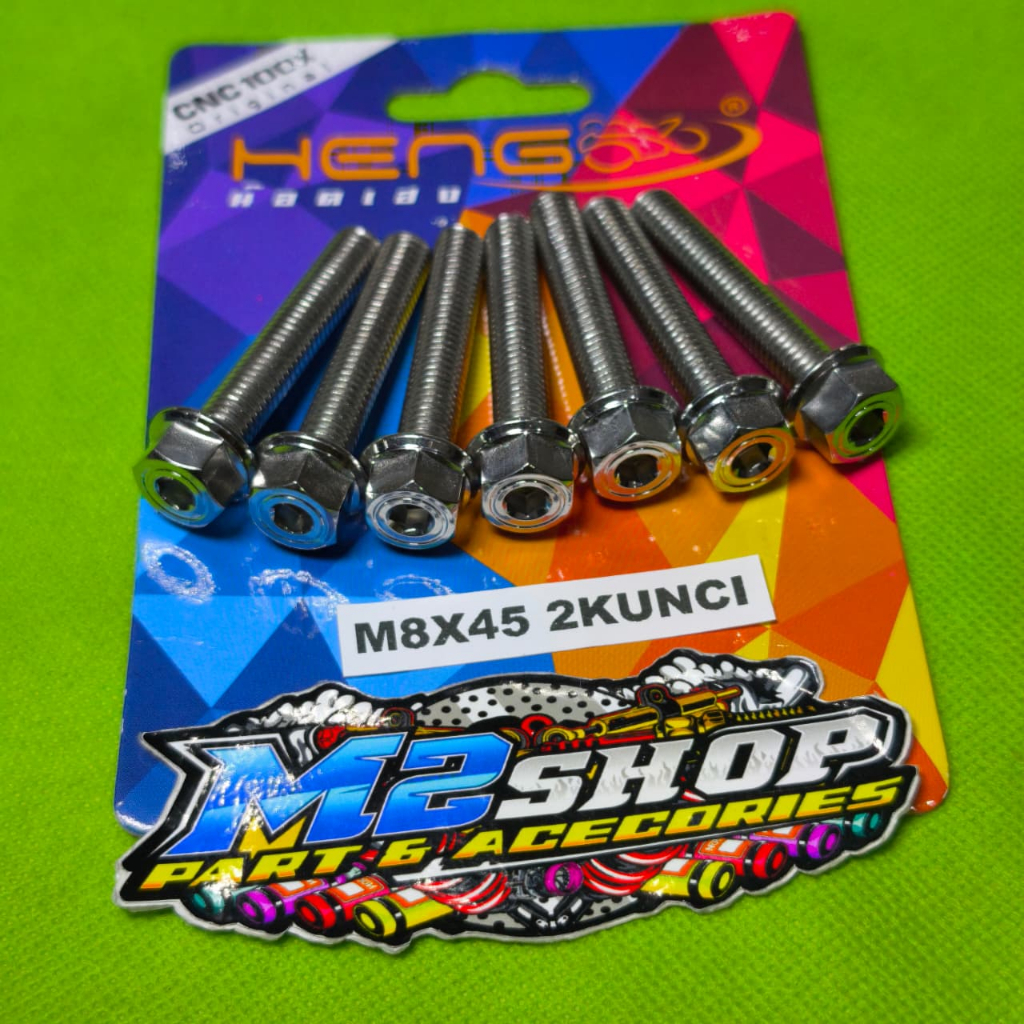BOLT M8/85 THREAD 12 LENGTH 4.5CM STAINLESS 2 คีย์ HENG ORIGINAL