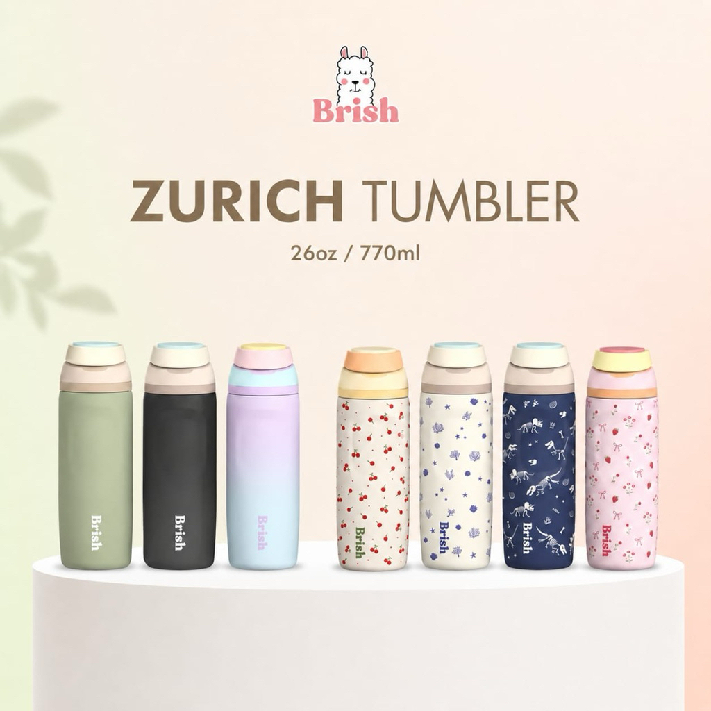 Zurich 26 Oz Tumbler - Brish - 770ML | ฝา 2 ใน 1 | ป้องกันการรั่วไหล | ให้อบอุ่น&เย็น | SUS 304