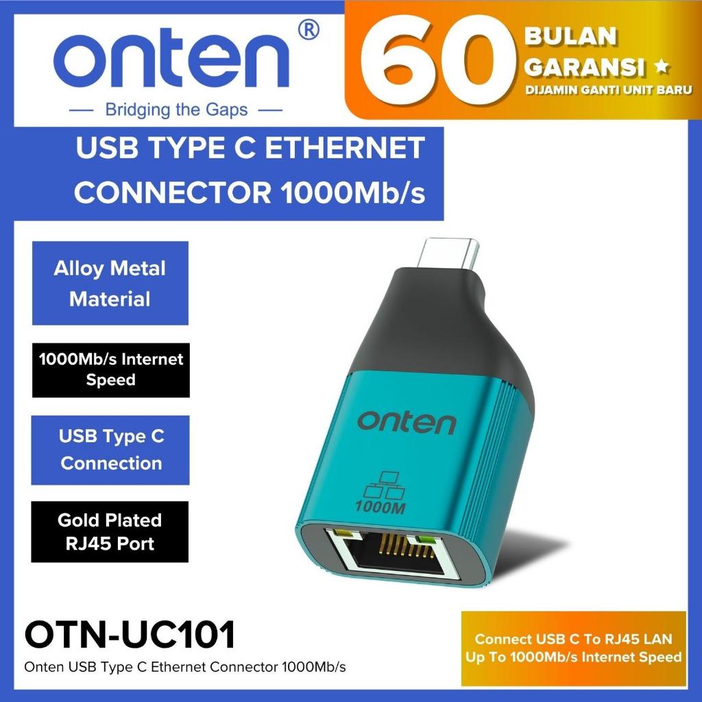Onten OTN-UC101 USB Type C ถึง Gigabit Lan Ethernet Connector 1000Mb/s