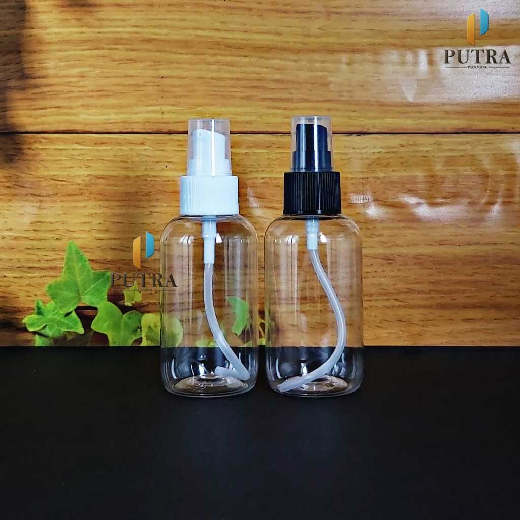 100ML ขวดปั๊มรักษาคอ 24 ครึ่งหมวก / ขวดพลาสติก PET SBR ใส 100ML