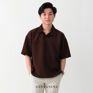 SANVANINA Camden Boxy Polo Shirt | Kaos Polo Scuba Kerah | Polo Shirt Boxy Fit Cutting PC-16