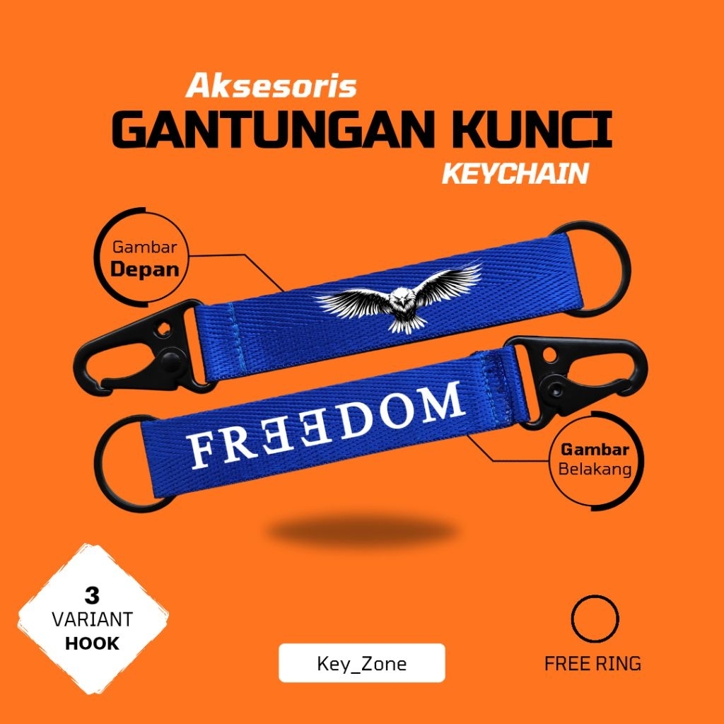 GANTUNGAN ^Eagle^ พวงกุญแจ Webbing Freedom พวงกุญแจ Charmbag Freedom พวงกุญแจ Freedom