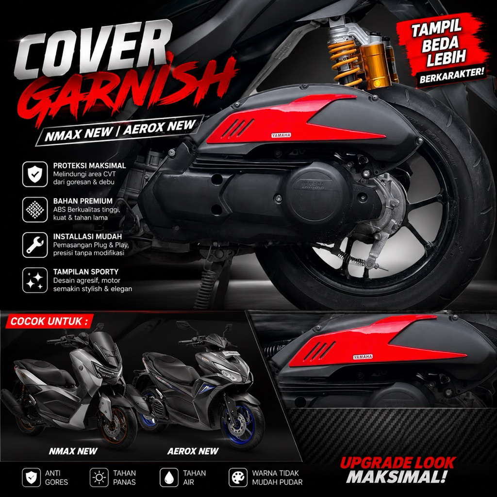 GARNISH COVER BOX FILTER NMAX / AEROX สีคาร์บอน อุปกรณ์เสริมฝาครอบกรองคาร์บอน