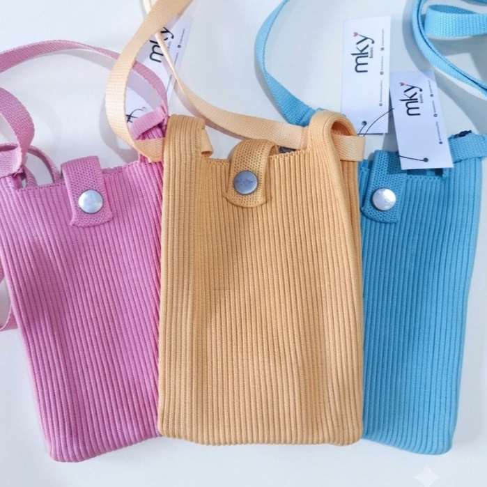 MKY CLOTHING KNITTED BAG PLAIN & CHARACTER SMALL 8.8