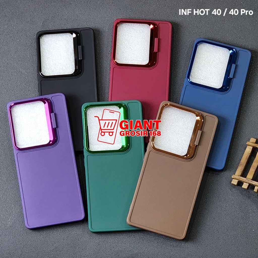 Infinix Hot 40 Infinix Hot 40 Pro Softcase Macaron Stand Ring เคสกล้อง Infinix Hot 40 Infinix Hot 40