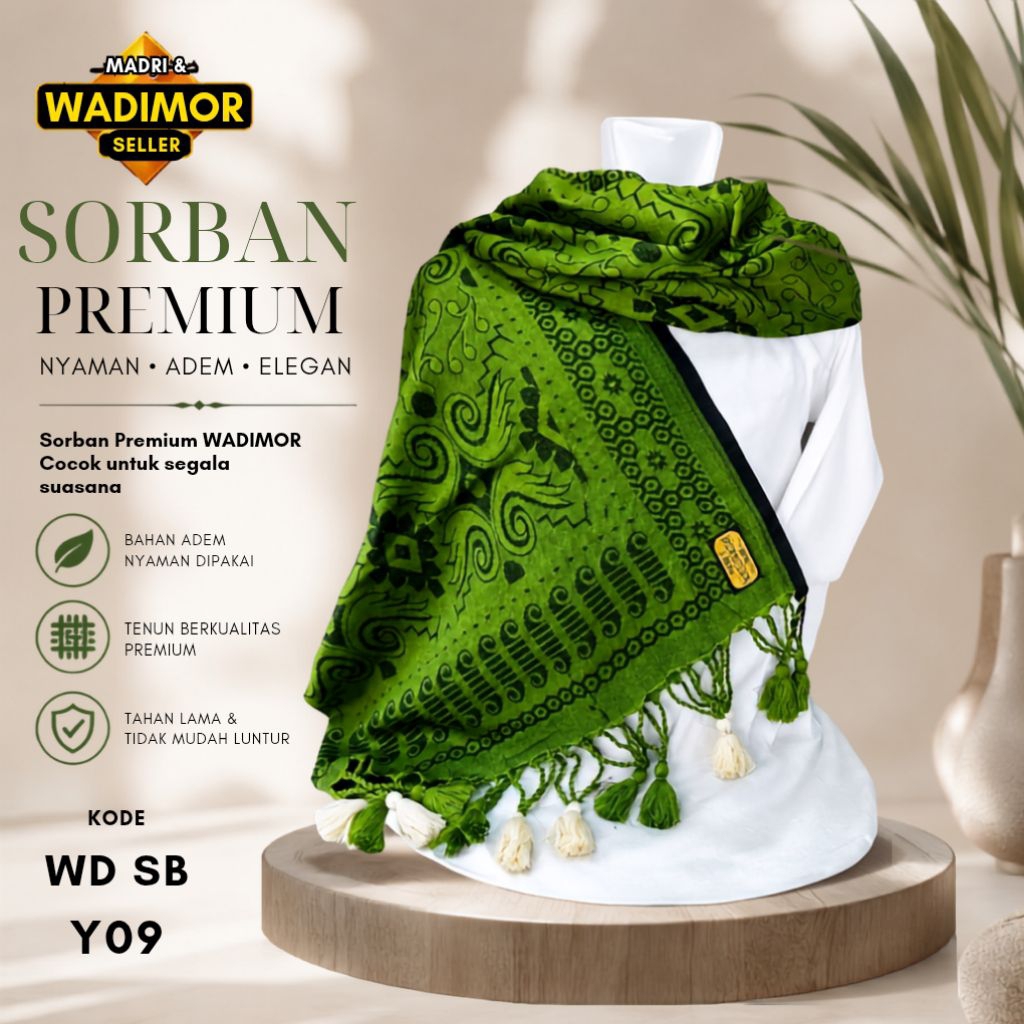 Wadimor Jaquar Turban Premium Batik Motif Square Turban Semagh Shawl Wadimor