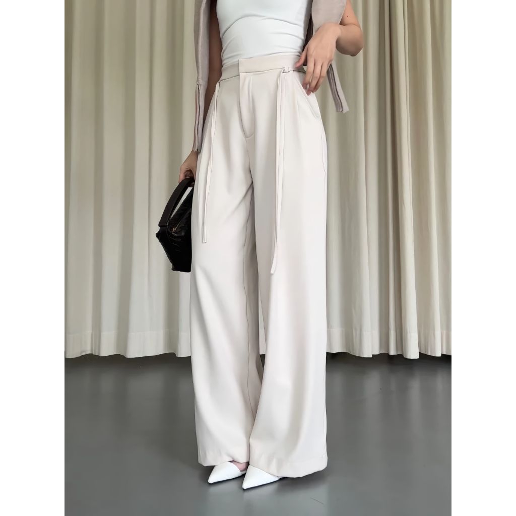 GIGI PANTS Highwaist Womens Korean Style Premium Wool Cool & สบาย