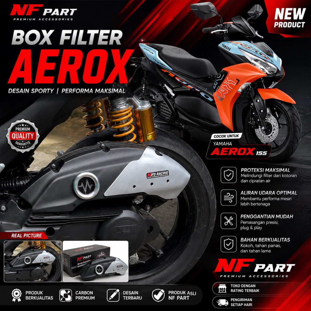 GARNISH FILTER COVER AEROX NEW NMAX NEW KIPS RACING ZT M-2 nmax ใหม่ Garnish กล่องกรอง aerox เชื่อมต่อ nmax variation aerox new variation nmax ใหม่ variation nmax ใหม่