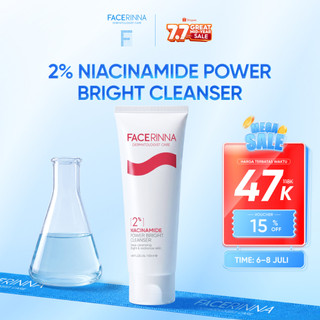 [Lebih Hemat!]  FACERINNA 2% Niacinamide Power Bright Cleanser 120ml | Sabun Cuci Muka Mencerahkan Wajah Melembabkan kelembaban | Sabun Muka Pembersih Wajah Facial Wash Brightening Skincare Face Wash Glowing, Anti-Acne, Exfoliating | Gentle Amino Formula