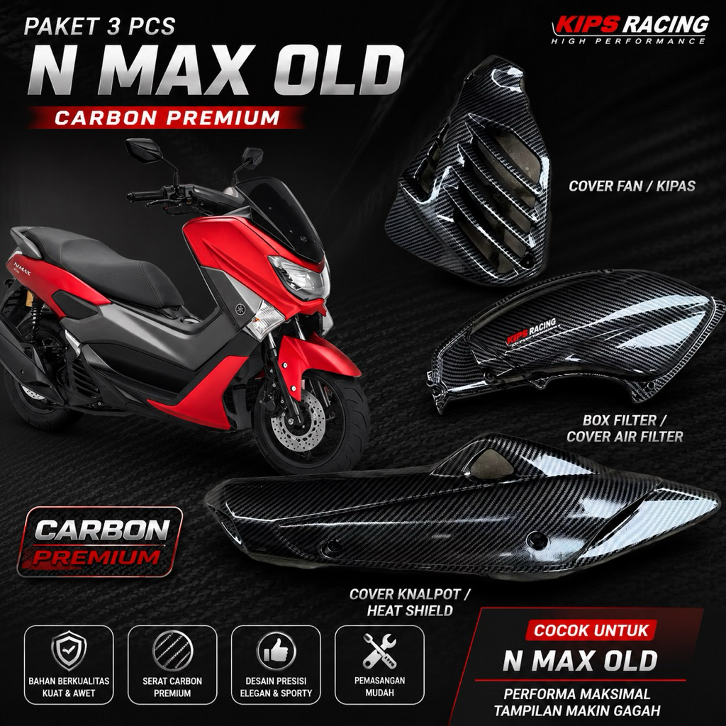 แพ็คเกจคาร์บอน NMAX OLD CARBON 3 ชิ้น แพ็คเกจคาร์บอน nmax เก่า nmax แพ็คเกจคาร์บอนเก่า