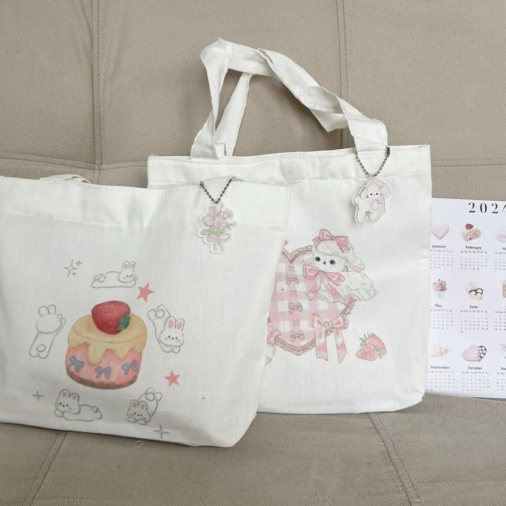 Mocorie - Cherubink coquette Mini Bag พร้อมพวงกุญแจ / coquette Ribbon Lunch Bag / กระเป๋าเก็บของขนาด