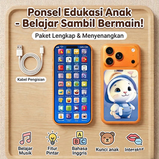 Mainan Interaktif HP 36 tombol untuk Anak dengan Musik Dinamis dan Lampu Warna-warni untuk Stimulasi Belajar Bahasa B164