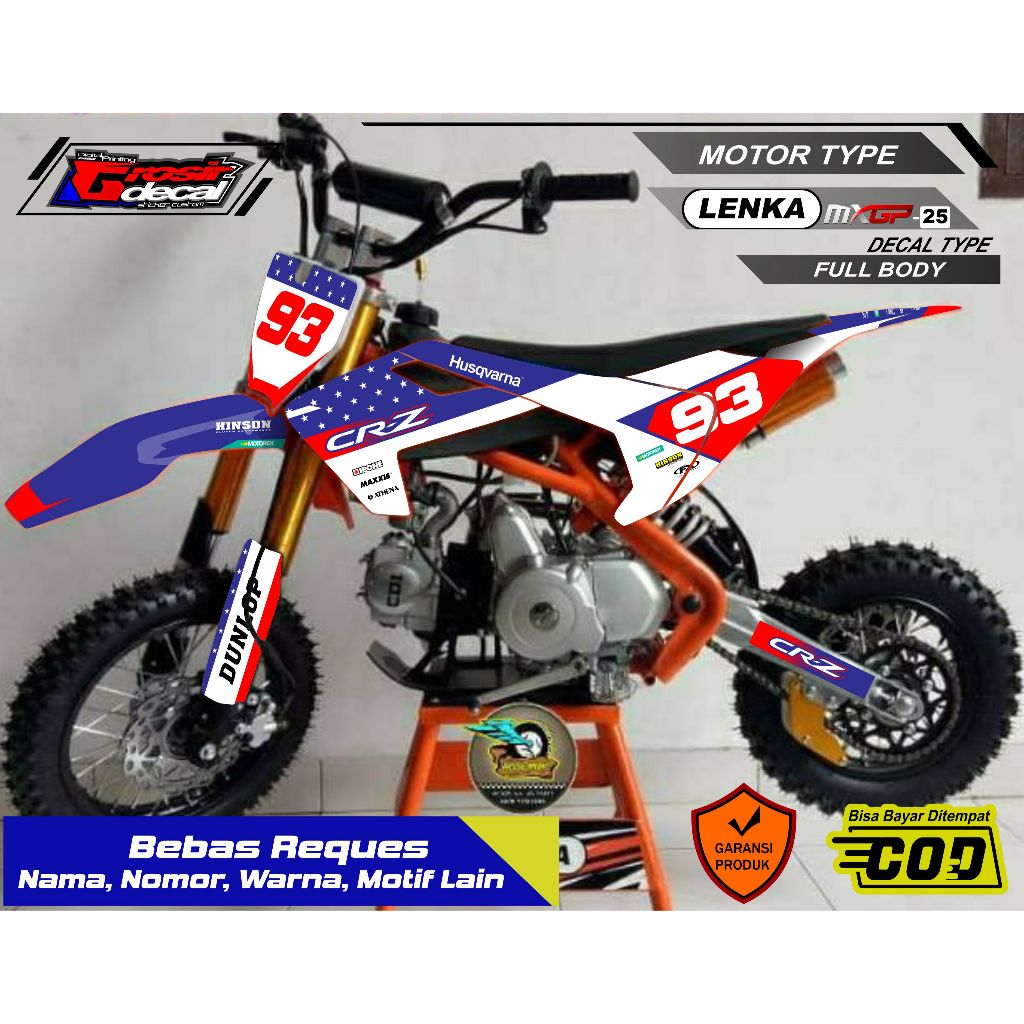 Mini Trail Striping Sticker LNKA 110cc / CRZ 110cc / ZUUMAV 110cc / MINI MOTOR 110cc / TAO MOTOR 110