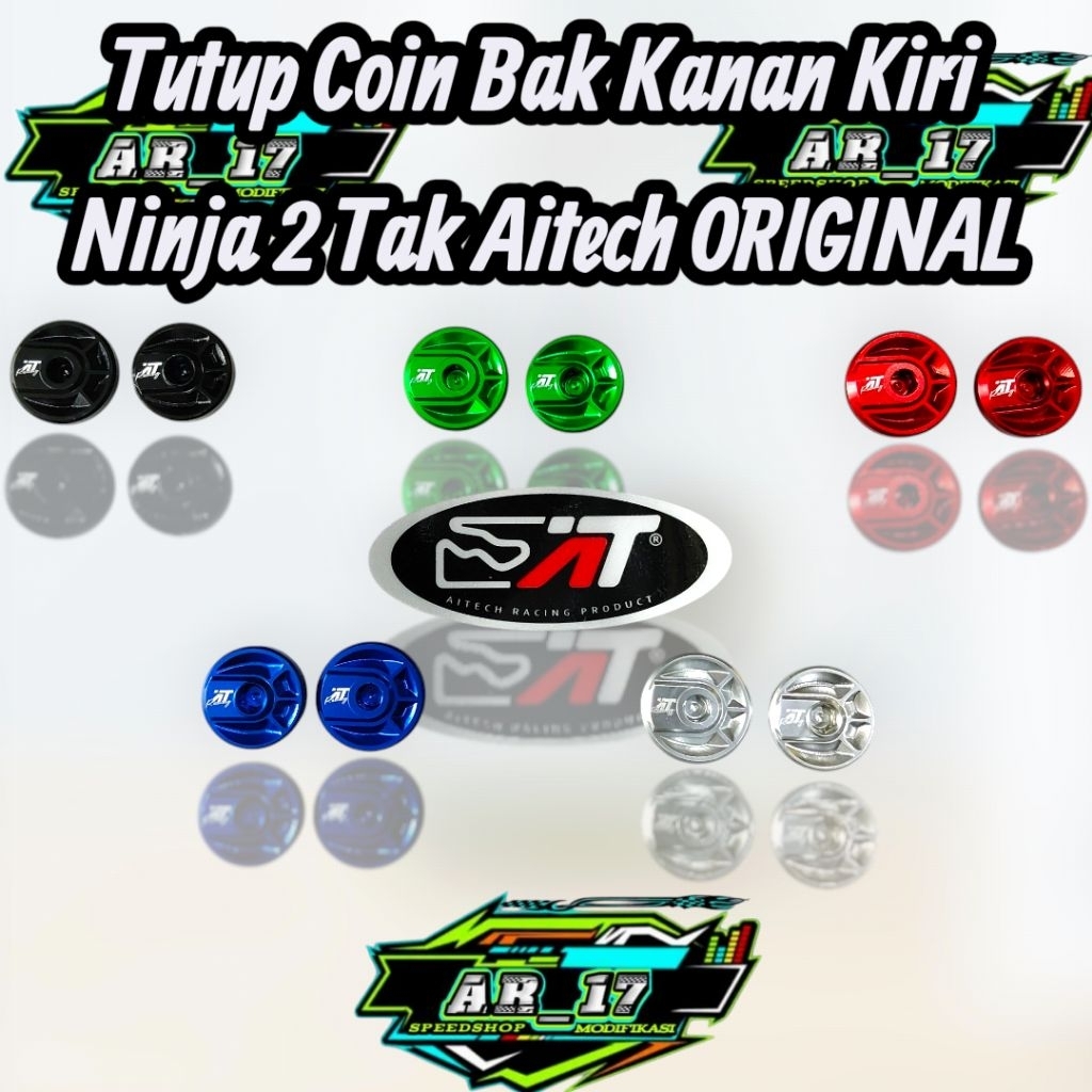 MERAH MESIN HIJAU เหรียญเหรียญฝาครอบถังเครื่องยนต์ CNC อลูมิเนียม T6061 ANITECH ORIGINAL Kawasaki Ni
