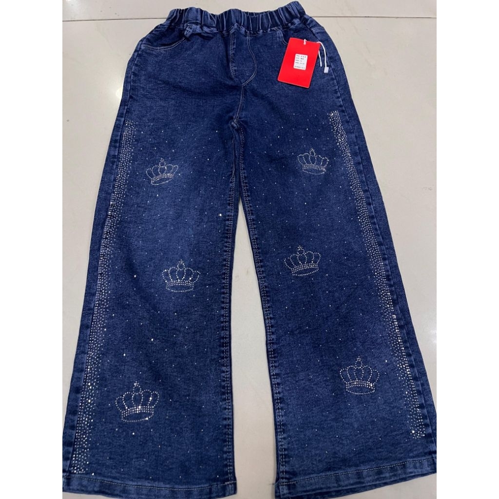 WHOLESALE LINK 57 ต่อ 5 ชิ้นกางเกงขายาวอายุ 6-12 ปีผู้จัดจําหน่ายตัวแทนขายส่งกางเกงยีนส์ Culottes Bl
