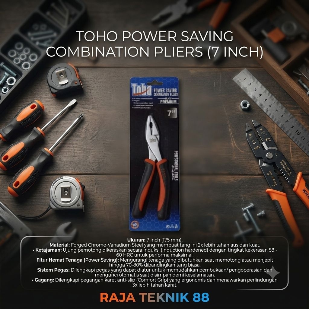 TOHO POWER SAVING COMBINATION PLIERS (7 นิ้ว)/ TOHO BENDED COMBINATION PLIERS (7 นิ้ว)