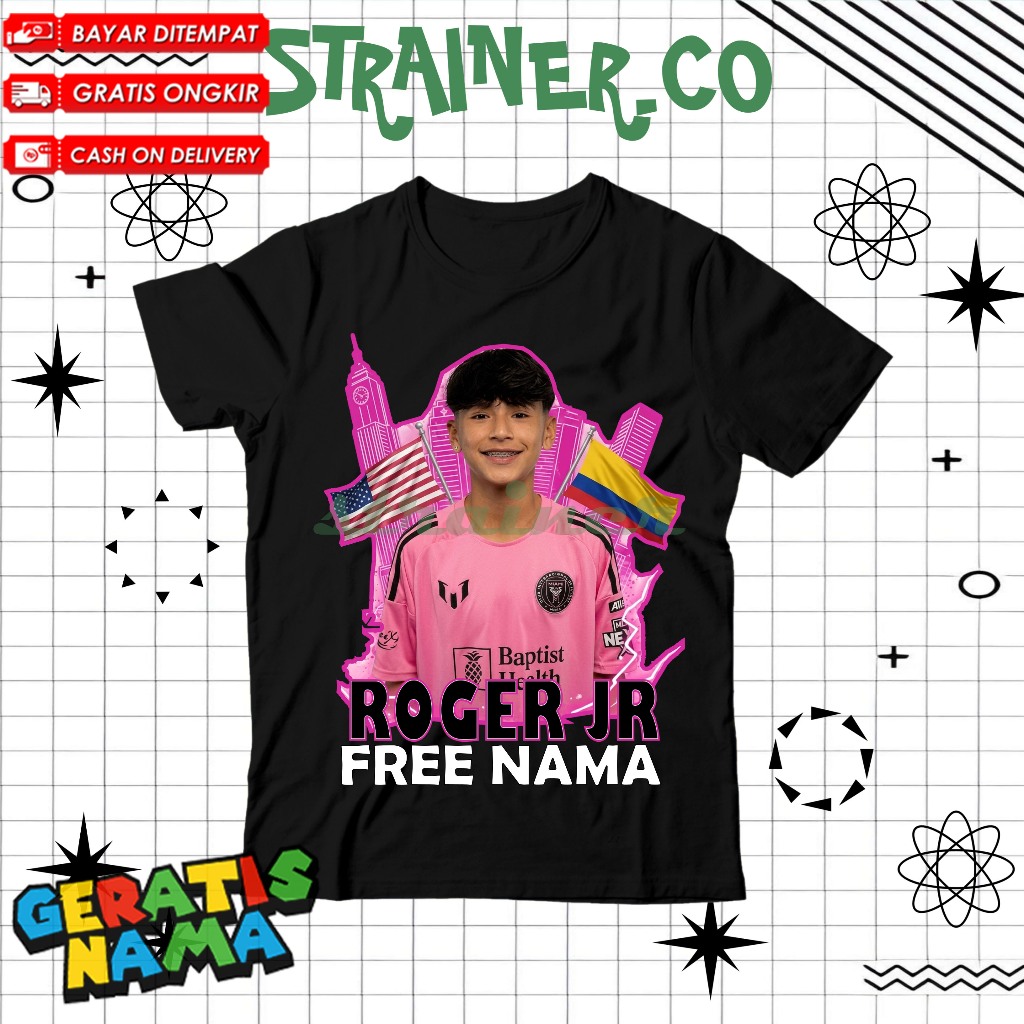 Roger Jr Inter Miami เสื้อยืดเด็ก COOL - Roger JR Motif เสื้อผ้าเด็กผู้หญิงน่ารัก Cool Viral UNISEX 