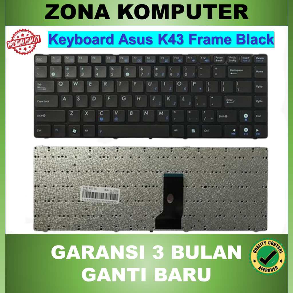 แป้นพิมพ์สําหรับ ASUS K43 K42 A43 A43E A43U A43SJ K43 K43SJ K43B A44H สีดําแล็ปท็อป