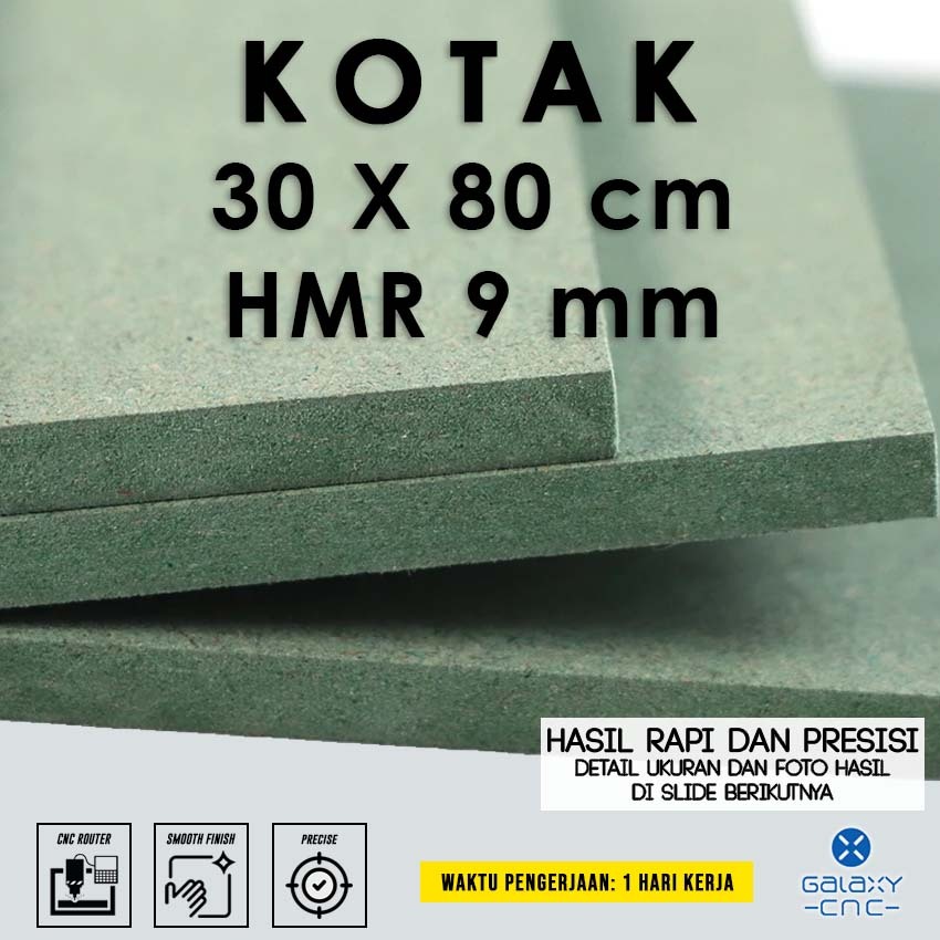 กล่อง HIJAU 30 x 80 ซม. - 9 มม. HMR - บอร์ด HMR / บอร์ด MDF สีเขียว