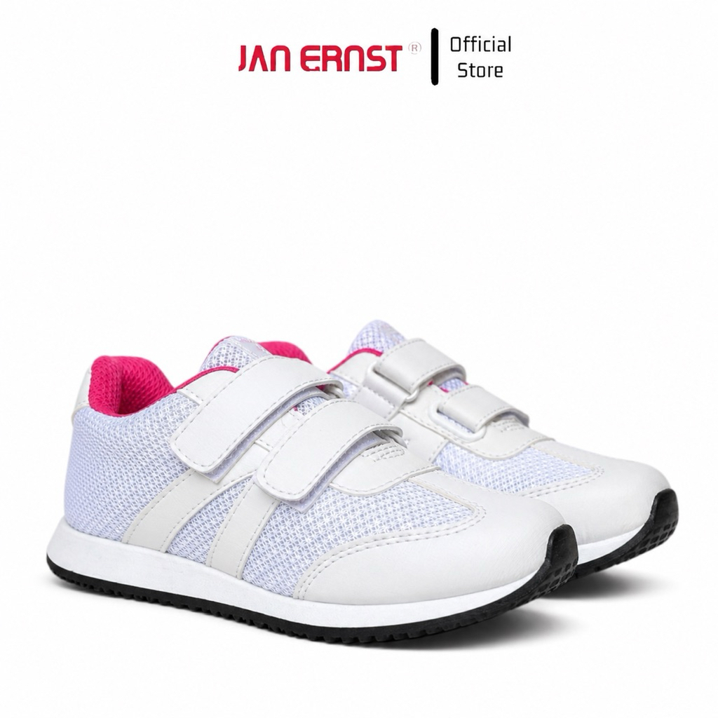 รองเท้าวิ่งจ๊อกกิ้งเด็ก JAN ERNST ไซส์ 26 - 30 สีขาว