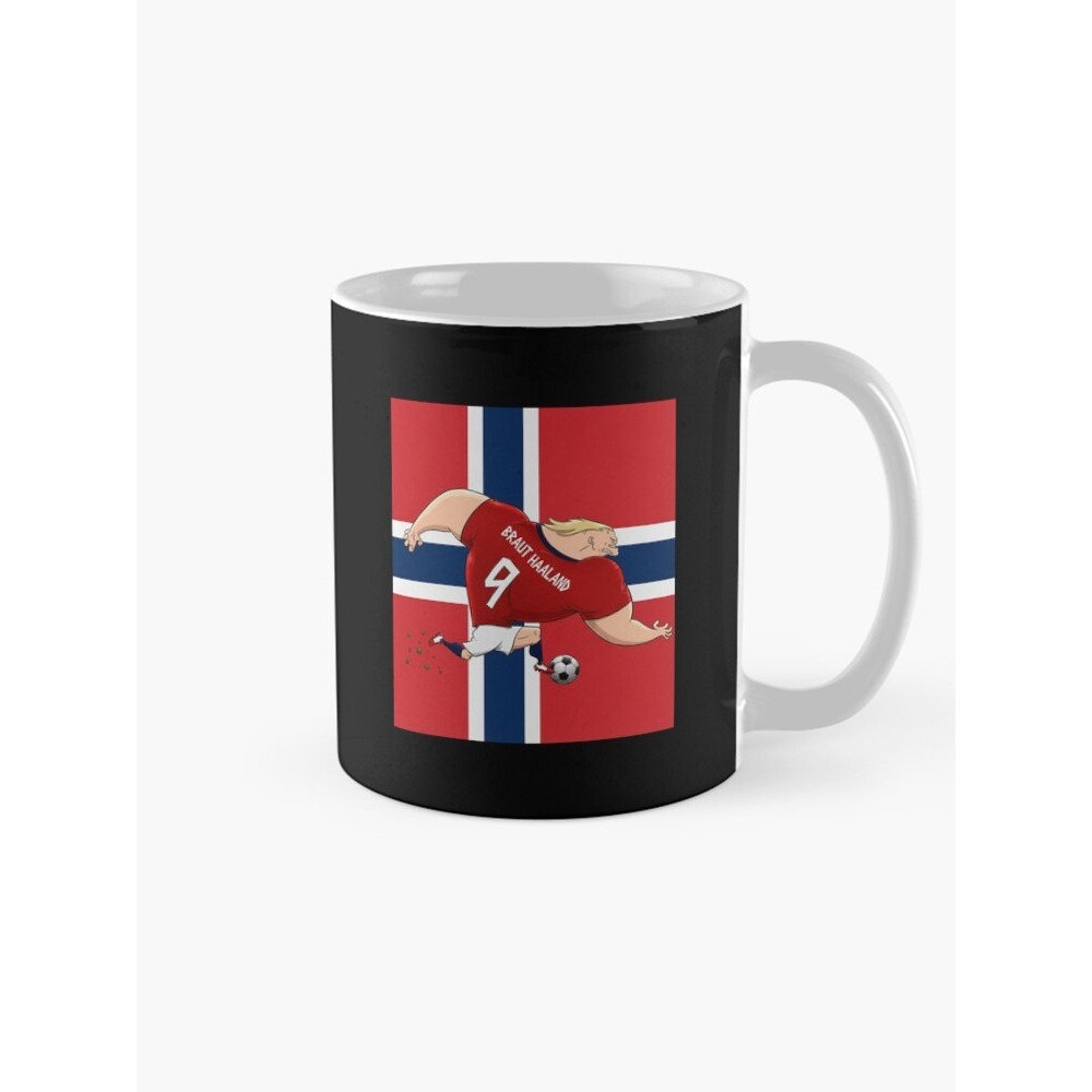 Erling Haaland ฟุตบอลนอร์เวย์ Braut Haaland No. 9 ฟุตบอล Erling Haaland นอร์เวย์ฟุตบอล, แก้วกาแฟ นอร