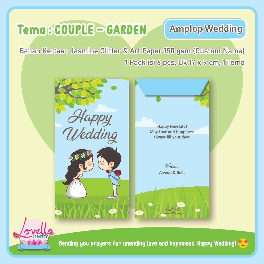 HAPPY WEDDING ENVELOPE / HAPPY WEDDING ANGPAO / WEDDING ENVELOPE