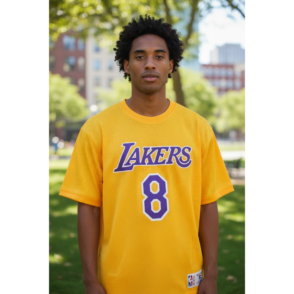 PREMIUM IMPORTED SLEEVE LAKERS 8 KOBE BRYANT YELLOW MN BASKETBALL JERSEY