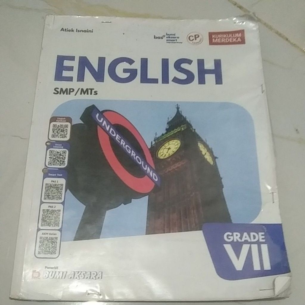 หนังสือ CP ภาษาอังกฤษล่าสุดระดับมัธยมศึกษาตอนต้น 1-7/V11 bumi aksara