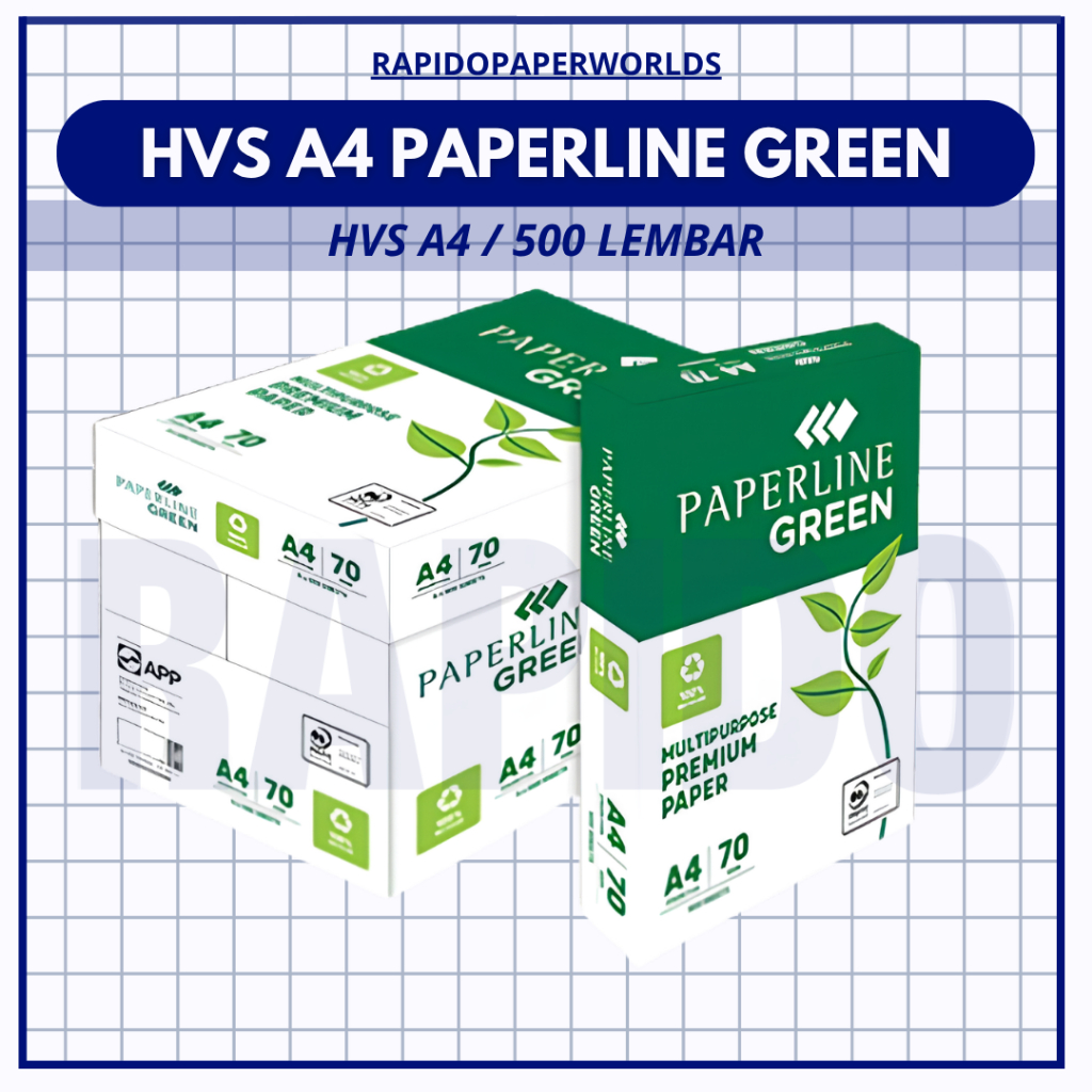 กระดาษ Paperline Green A4 HVS | F4 70gr 500 แผ่น / A4 Print & Photocoopy Paper - 70 GRAM