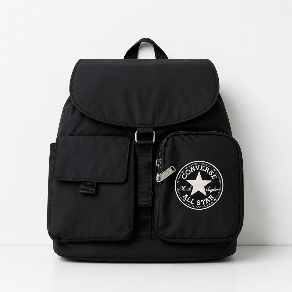 Converse Regular Womens Wrinkle Backpack สีดํา