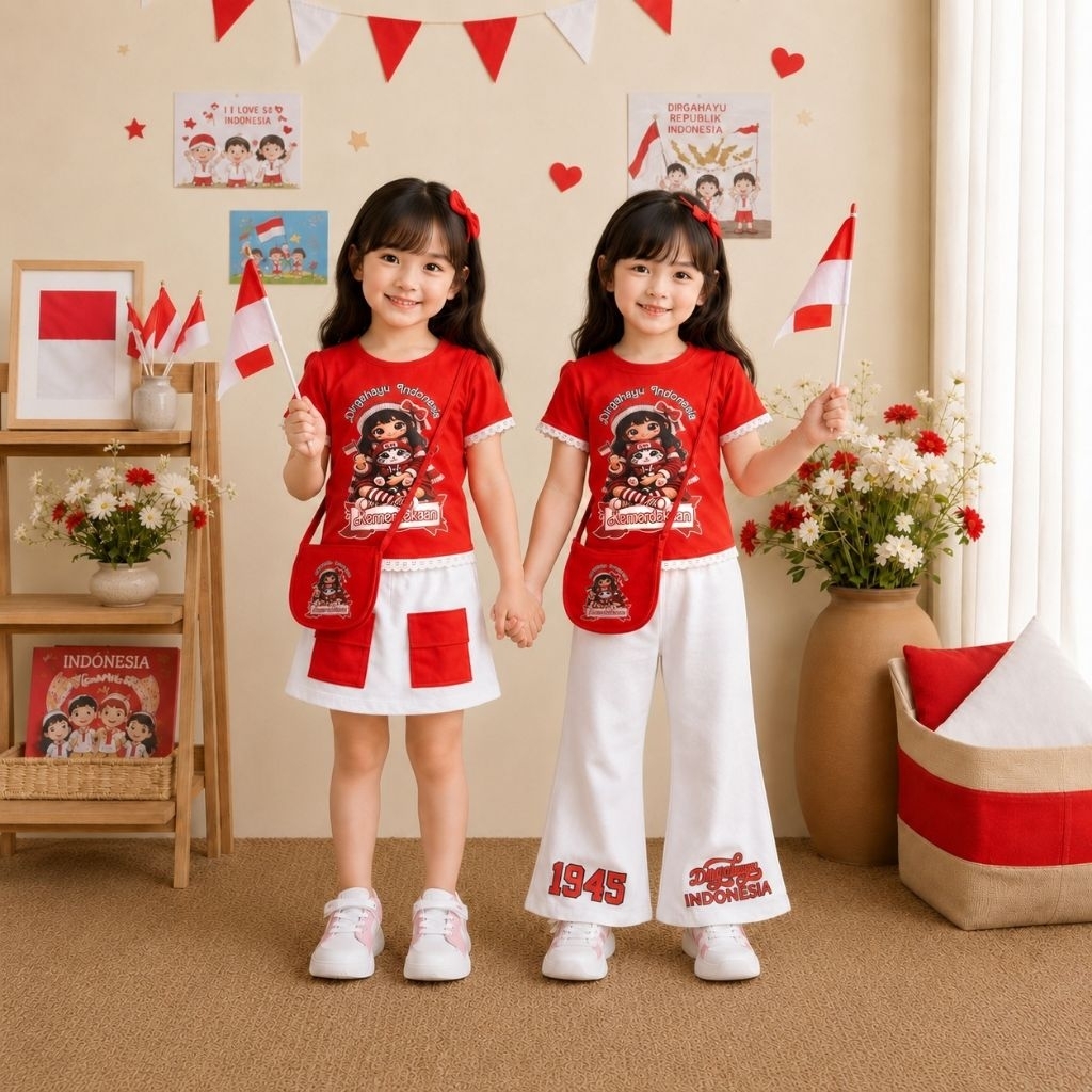 MERAH 1 ชุด Bj สิงหาคมชุดเด็ก 17 An 2026 เด็ก Selan 17 สิงหาคม 2026 Oneset 2026 อินโดนีเซีย Snak เสื
