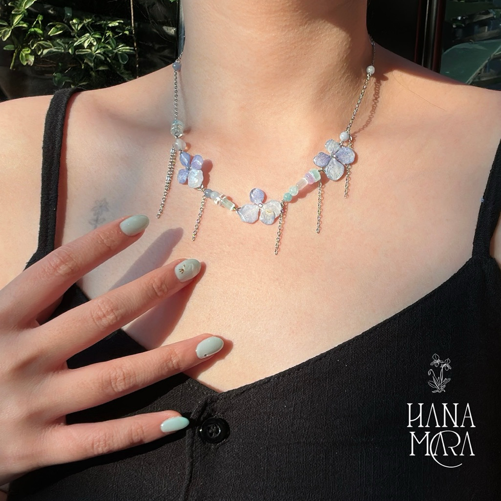 สร้อยคอ Hanamara Aozora Real Hydrangeals