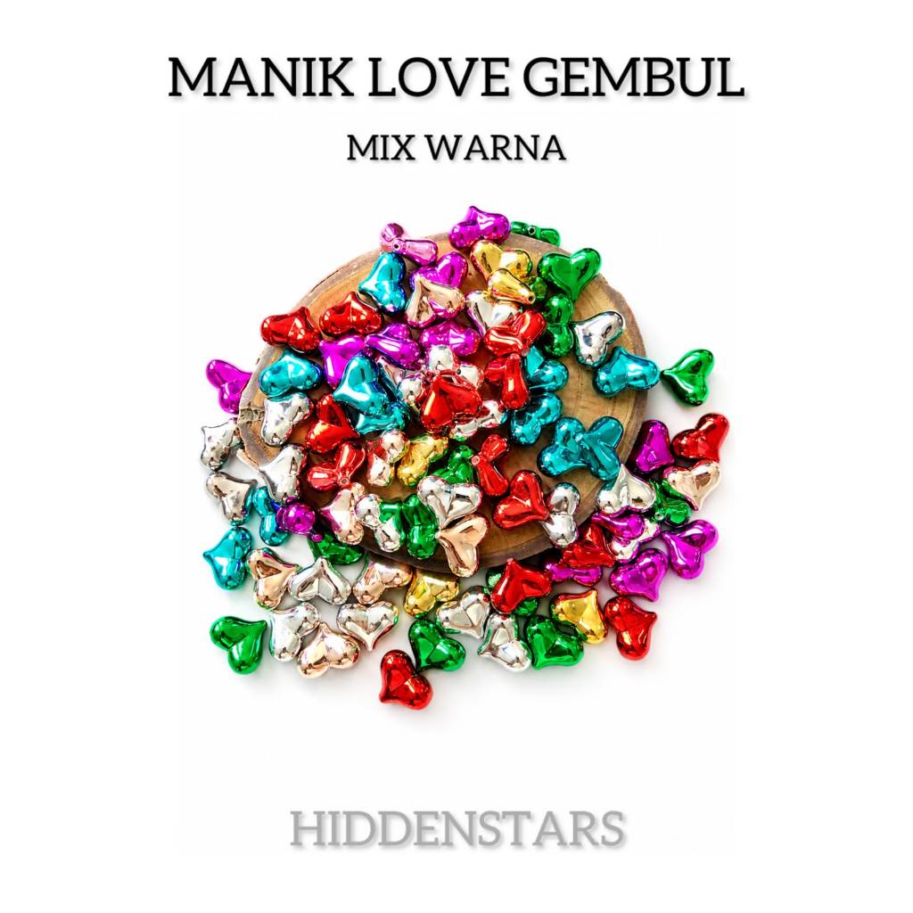 @15 ชิ้น LOVE GEMBIL BEADS MIX สี / อุปกรณ์เสริมสําหรับสร้อยข้อมือ, สร้อยคอ, ETC