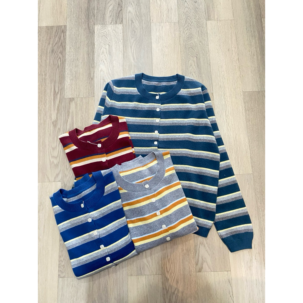 เสื้อคาร์ดิแกนถัก Sunset Stripe / เสื้อสตรี