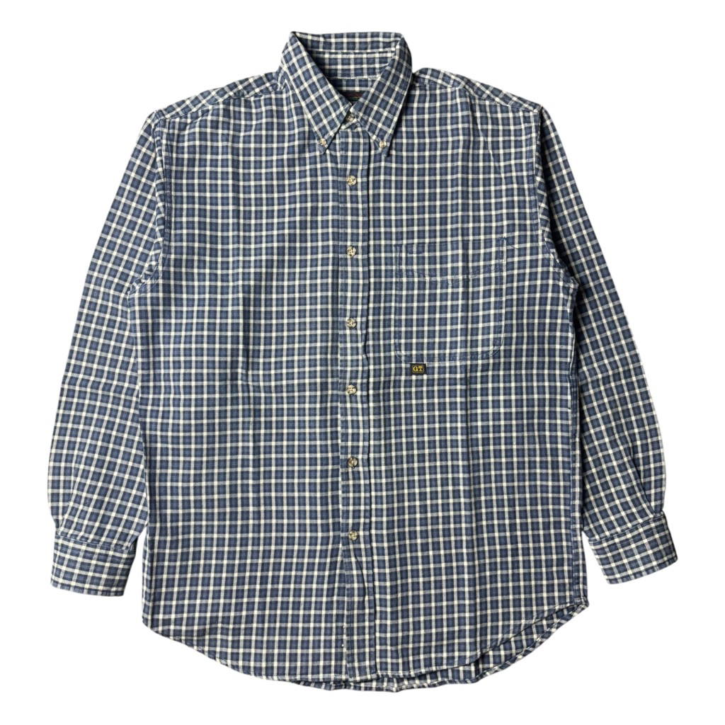 เสื้อฮาร์วาร์ดลายสก๊อต GT Hawkins Outdoor & Field วินเทจสีน้ําเงิน