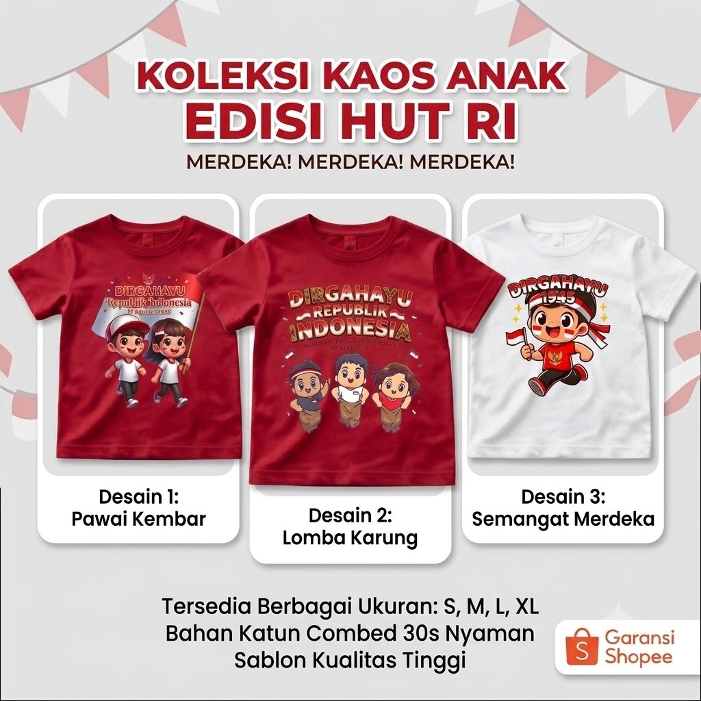 CHILDRENS เสื้อยืด AUGUST 17 สําหรับ AGES 1-7 ปีผ้า INDEPENDENCE