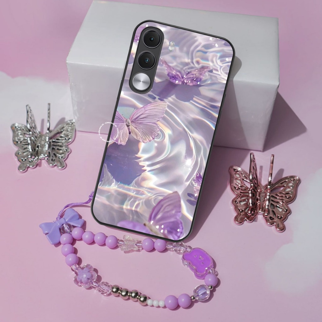 GANTUNGAN HP ล่าสุดRealme C100i Glass Softcase + สายคล้องโทรศัพท์Realme C100iเคสโทรศัพท์ตัวป้องกันกล