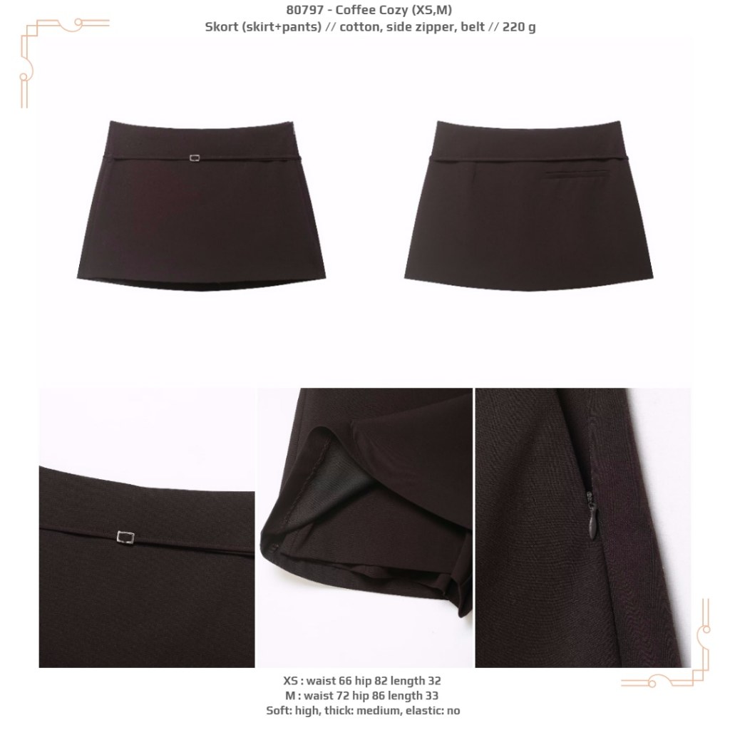 80797 - Coffee Cozy (XS,M) - Skort (กระโปรง+กางเกง) 260721