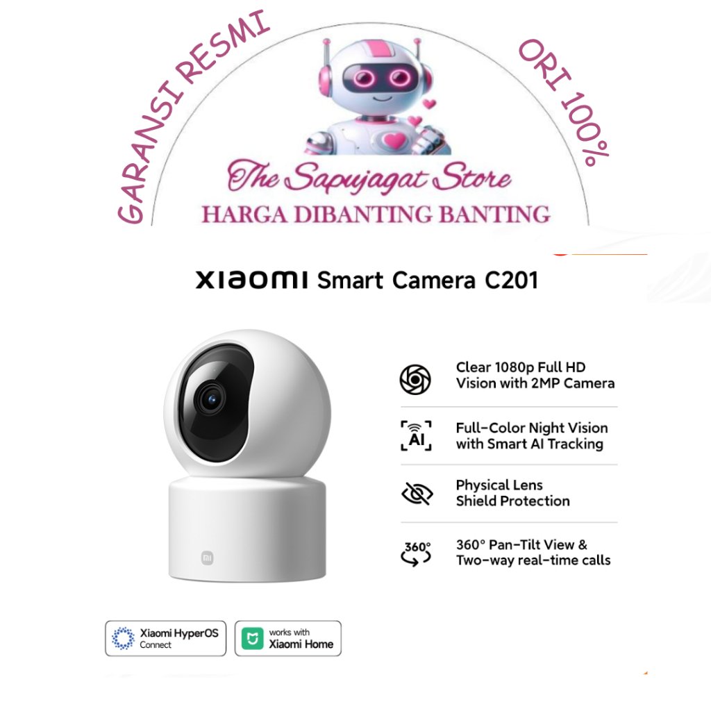 Mi Smart Camera C201 รับประกันอย่างเป็นทางการใหม่ Bandung