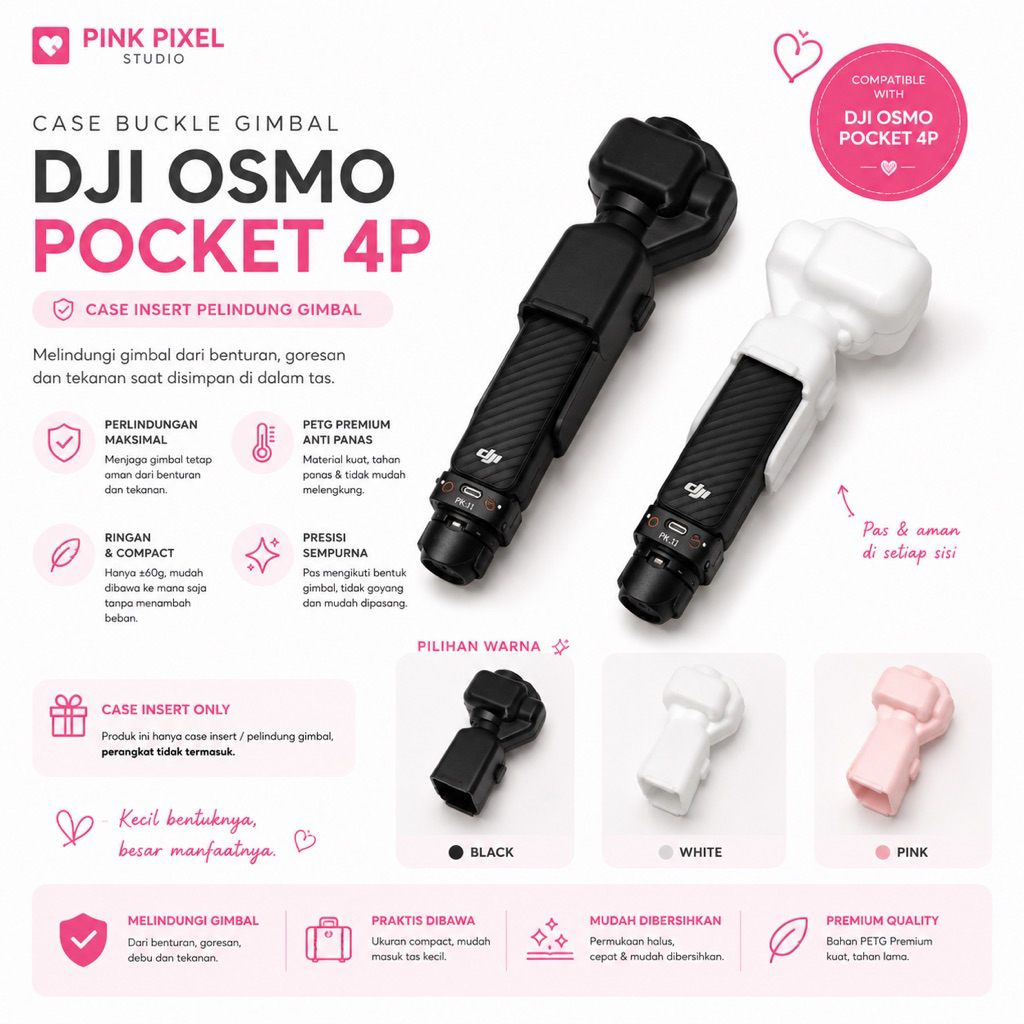 เคสป้องกันกิมบอล DJI Osmo Pocket 4P | DJI Osmo Pocket 4P ตัวป้องกันกิมบอล | การชนกัน | ตัวป้องกันการเดินทาง