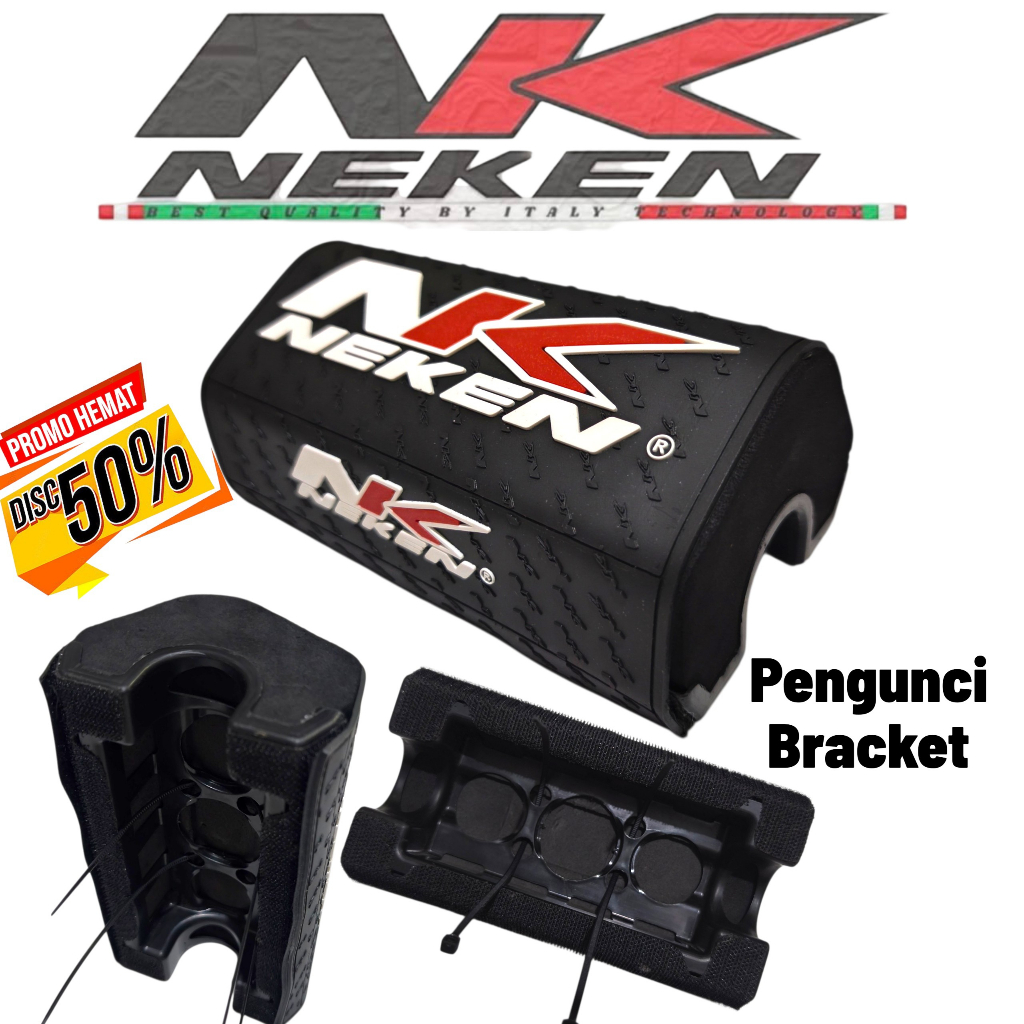 MERAH WAREHOUSE นําเข้า NK HANDLEBAR FOAM BLACK RED RUBBER HANDLEBAR FOAM โลโก้ 3D พร้อม COOL DESIGN