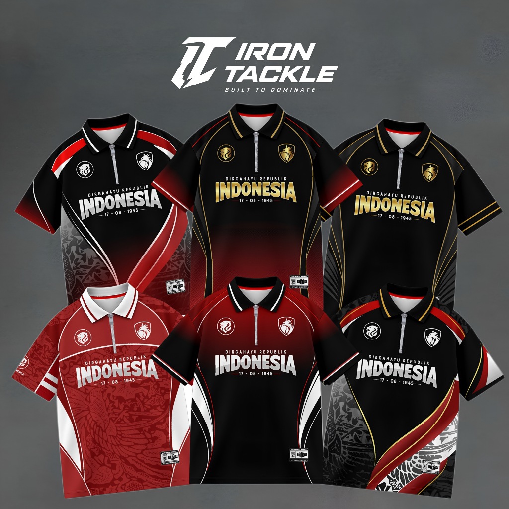 MERAH August 17th Premium Dryfit Full Printing Childrens Jersey เสื้อวันประกาศอิสรภาพอินโดนีเซีย สีแ