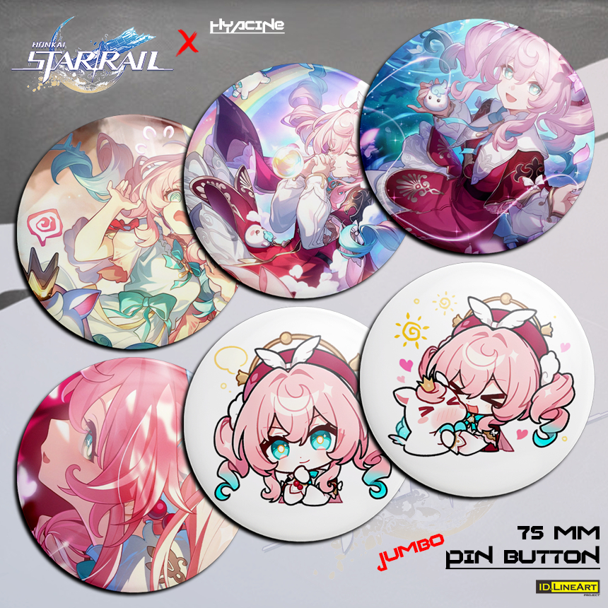 JUMBO HYACINE HONKAI STAR RAIL 3D Canvas Hologram Waterproof 75mm Button Pin