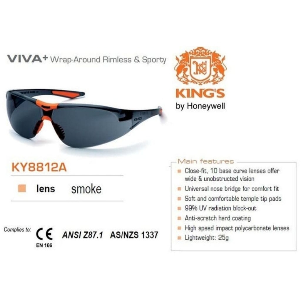 แว่น Safety King Ky8812A / แว่นกันแดดงานโครงการ - แว่น King ky8812A