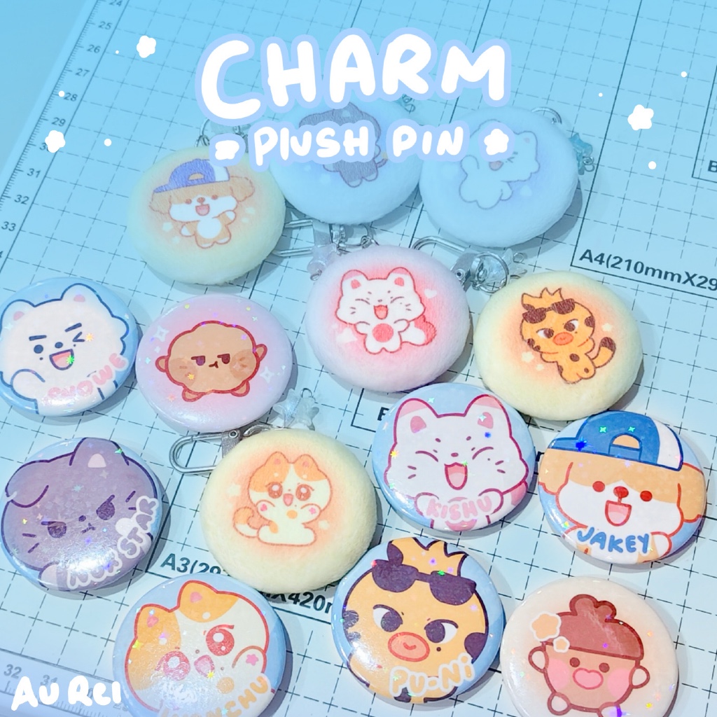 Charm Echin ehypen badge ตุ๊กตาพวงกุญแจโทรศัพท์ Charm โดย au rei