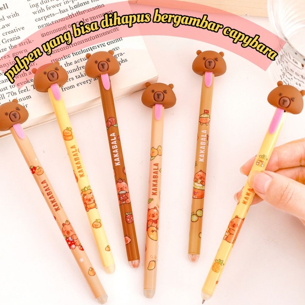 ปากกาลบได้ KAPIBALA Kawaii ดีไซน์หมีน่ารักและสีสันสดใสสําหรับเขียนแสนสนุก KAPIBALA HN-112
