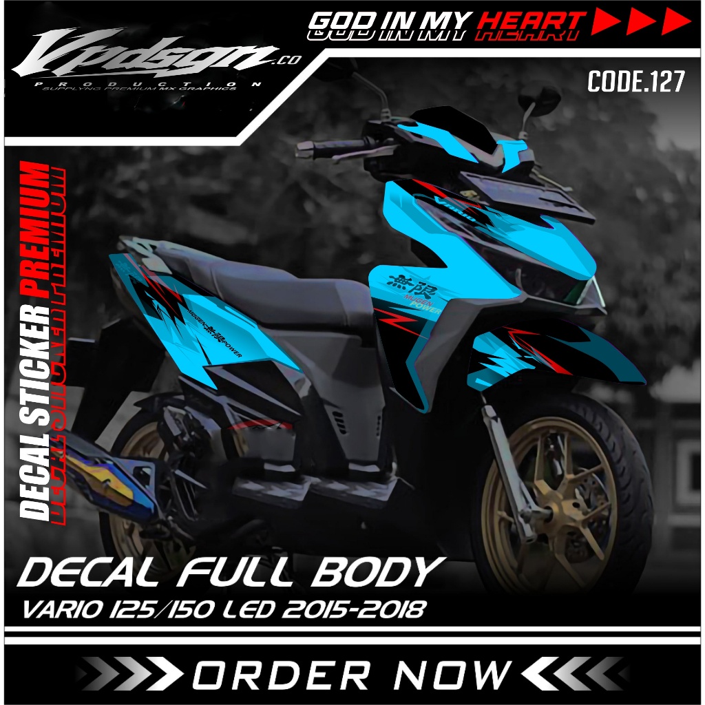 Vario Led Old 125/150 สติ๊กเกอร์รูปลอก 2015 - 2018 Mugen Motif CODE 127