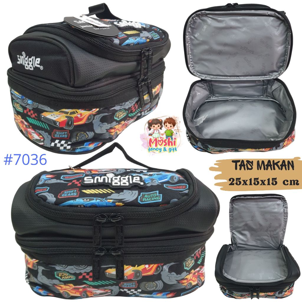 Curious Car Motif Childrens Stackable Lunch Bag / Curious Car Motif Lunch Bag / Boys Lunch Bag / Cur