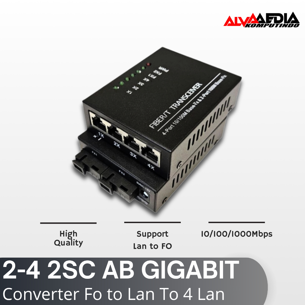 CONVERTER FO TO LAN 2-4 2SC GIGABIT PORT LAN / ETHERNET SWITCH FIBER OPTIC 2SC 1000MBPS
