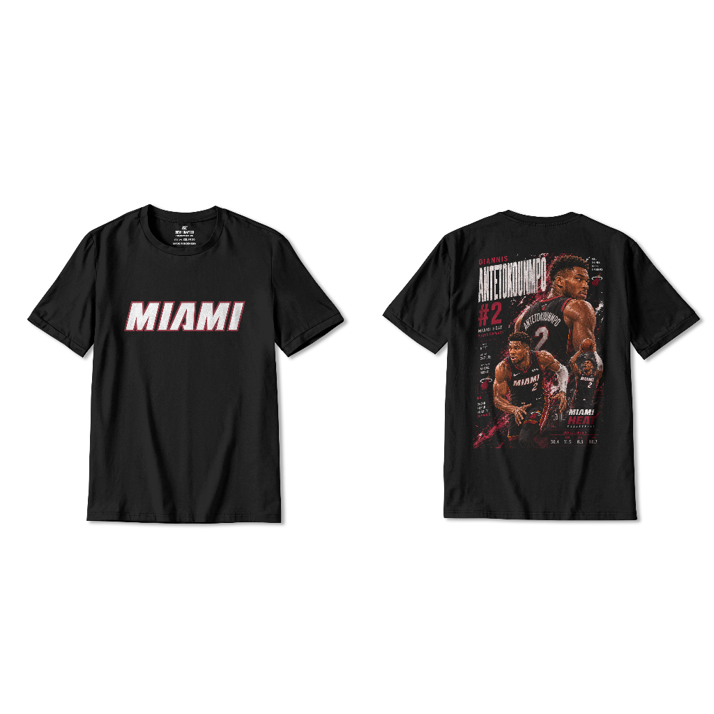 "GIANINIS MIAMI HEAT" PREMIUM BASKETBALL T-SHIRT / PREMIUM TSHIRT / COTTON 24S